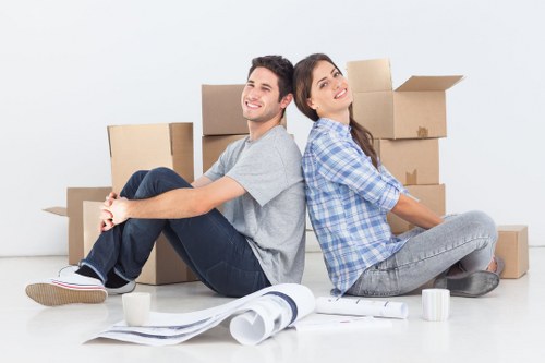 Packing and moving boxes in a London flat