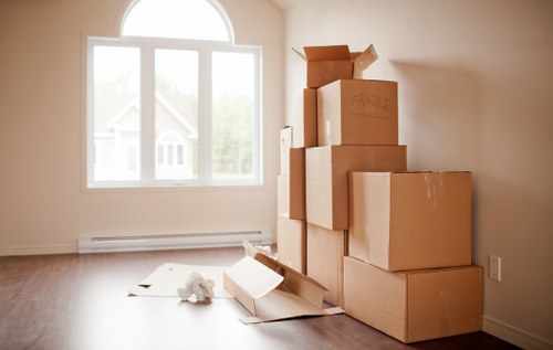 Local London removals team unloading furniture at a new property