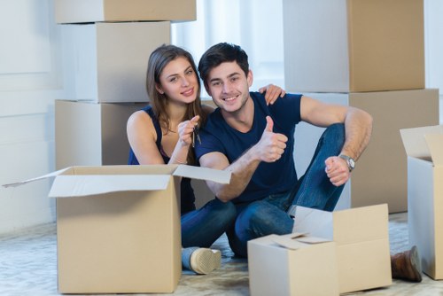 Boxes and household items ready for man and van removals