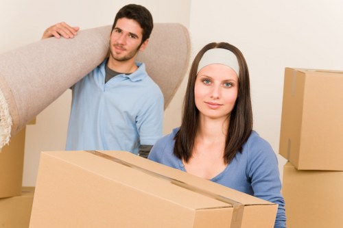 Careful loading of office equipment during a London move